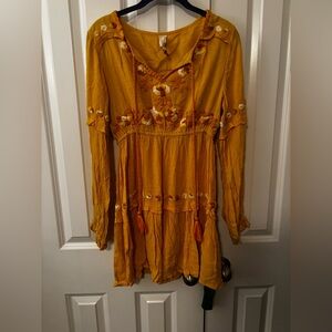 RAGA Sorrento Short mini Dress Yellow Boho small A00307